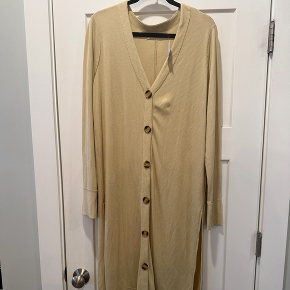 FREE PEOPLE / WE THE FREE perfect match longline cardigan Tan Size Large NWT - Picture 7 of 9